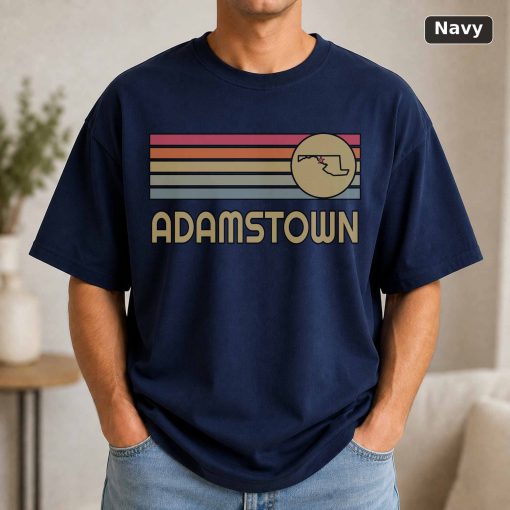 Adamstown Maryland Retro State Map T-Shirt Design 5