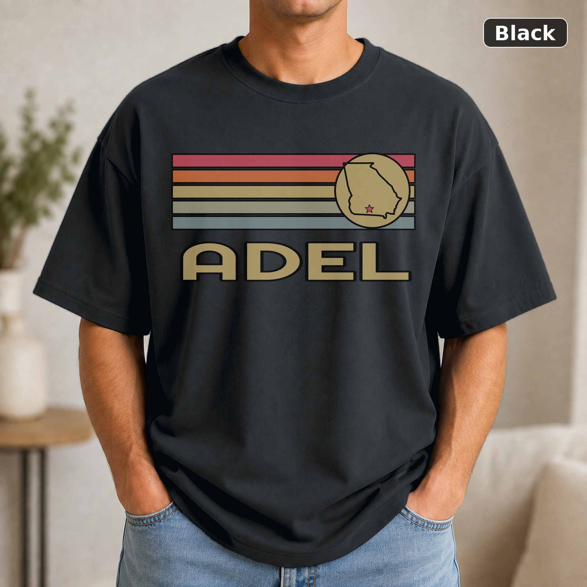 Adel Georgia Retro State Map T-Shirt Design Adel Georgia Retro State Map T-Shirt Design