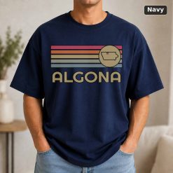 Algona Iowa Retro State Map T-Shirt Design 9