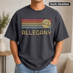 Allegany New York Retro State Map T-Shirt Design 7