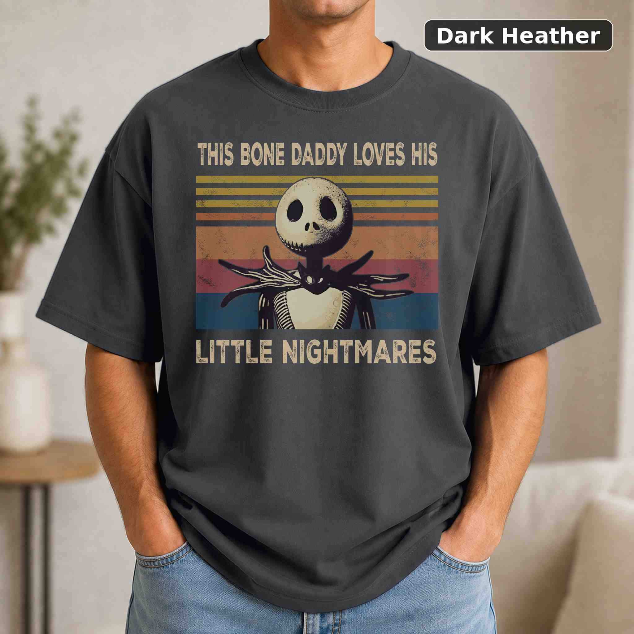 Jack Skellington This Bone Daddy Loves His Little Nightmares T-Shirt, Vintage Movie Graphic Tee 3