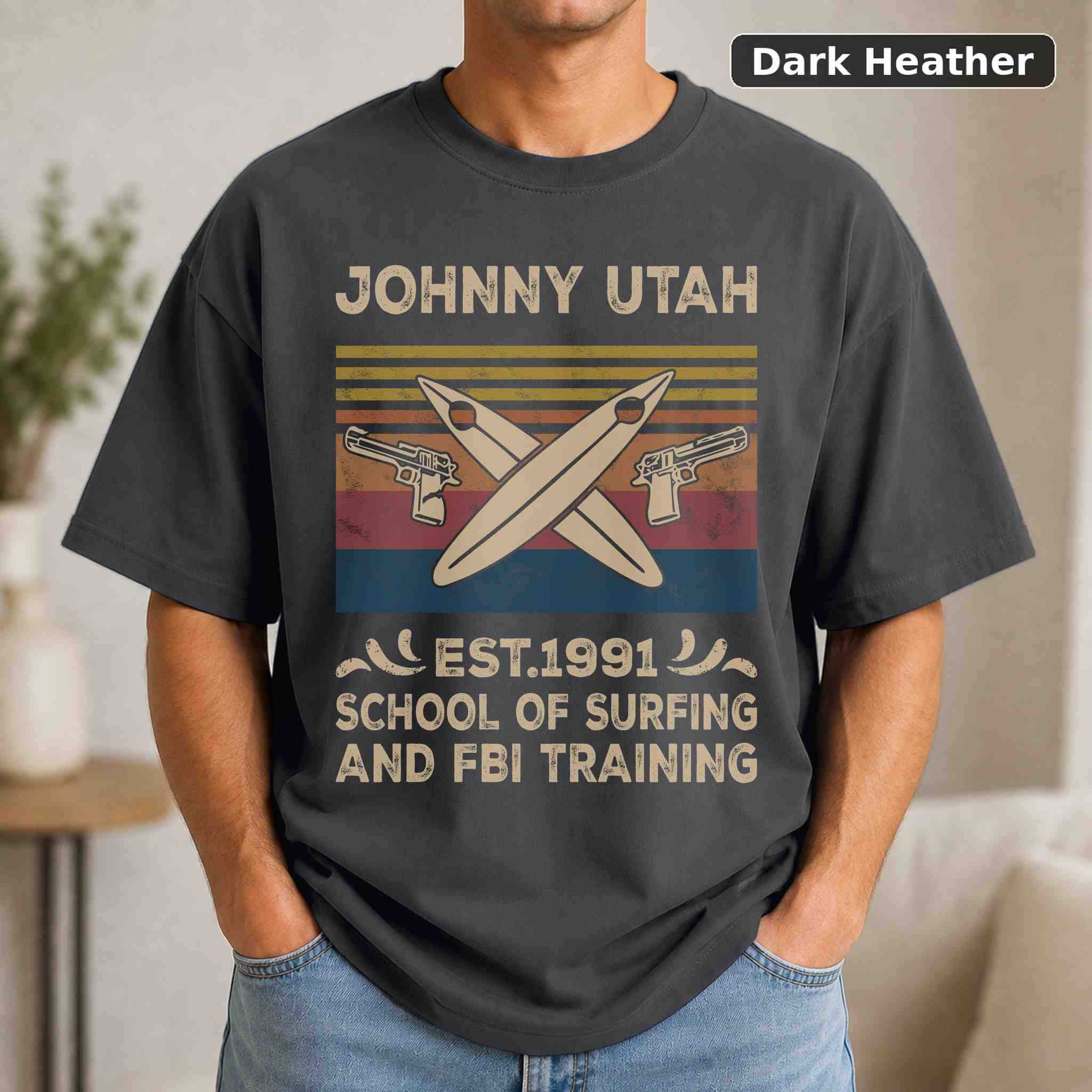 Johnny Utah Est.1991 T-Shirt, Vintage Movie Graphic Tee, Retro Film Fan Gift 3