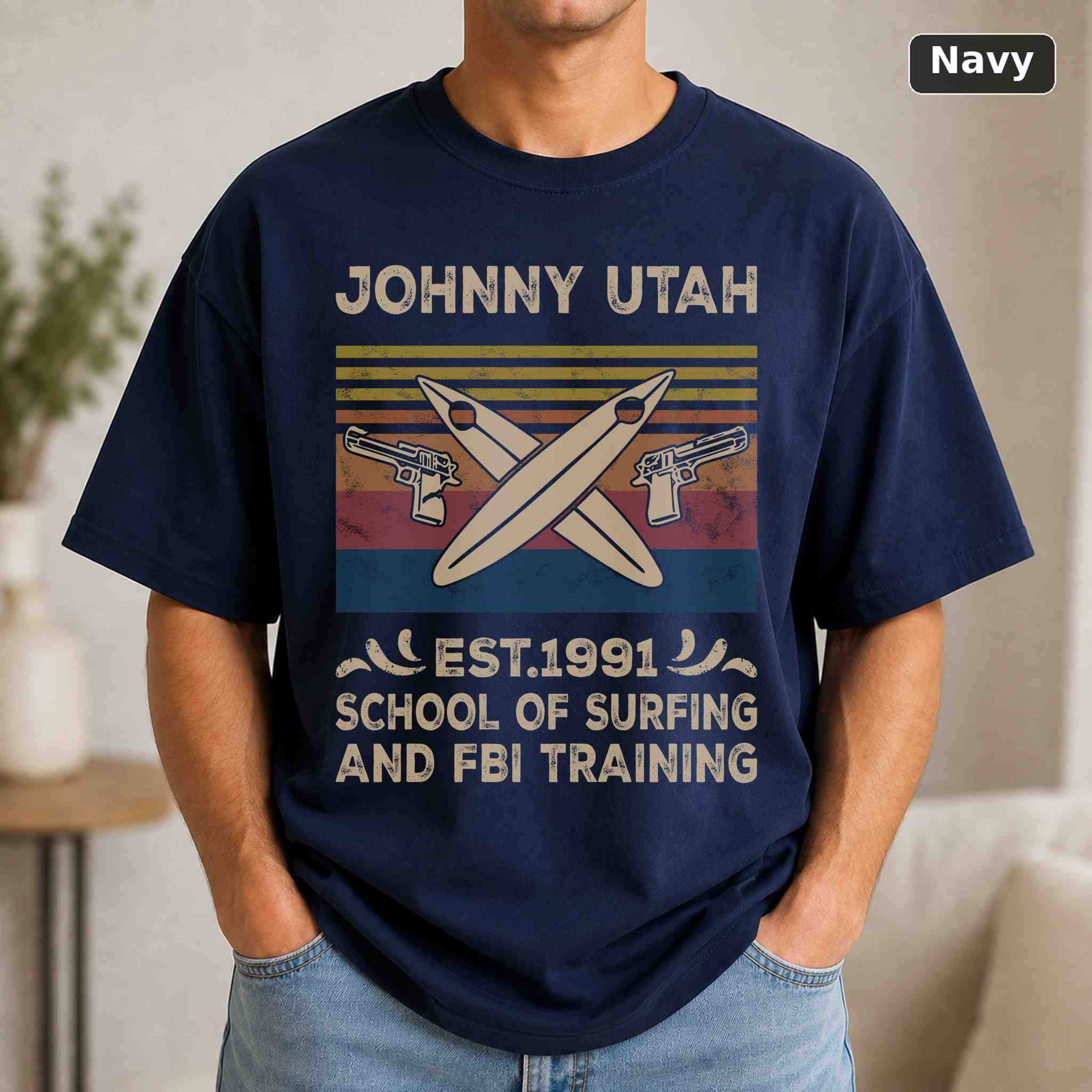 Johnny Utah Est.1991 T-Shirt, Vintage Movie Graphic Tee, Retro Film Fan Gift 4