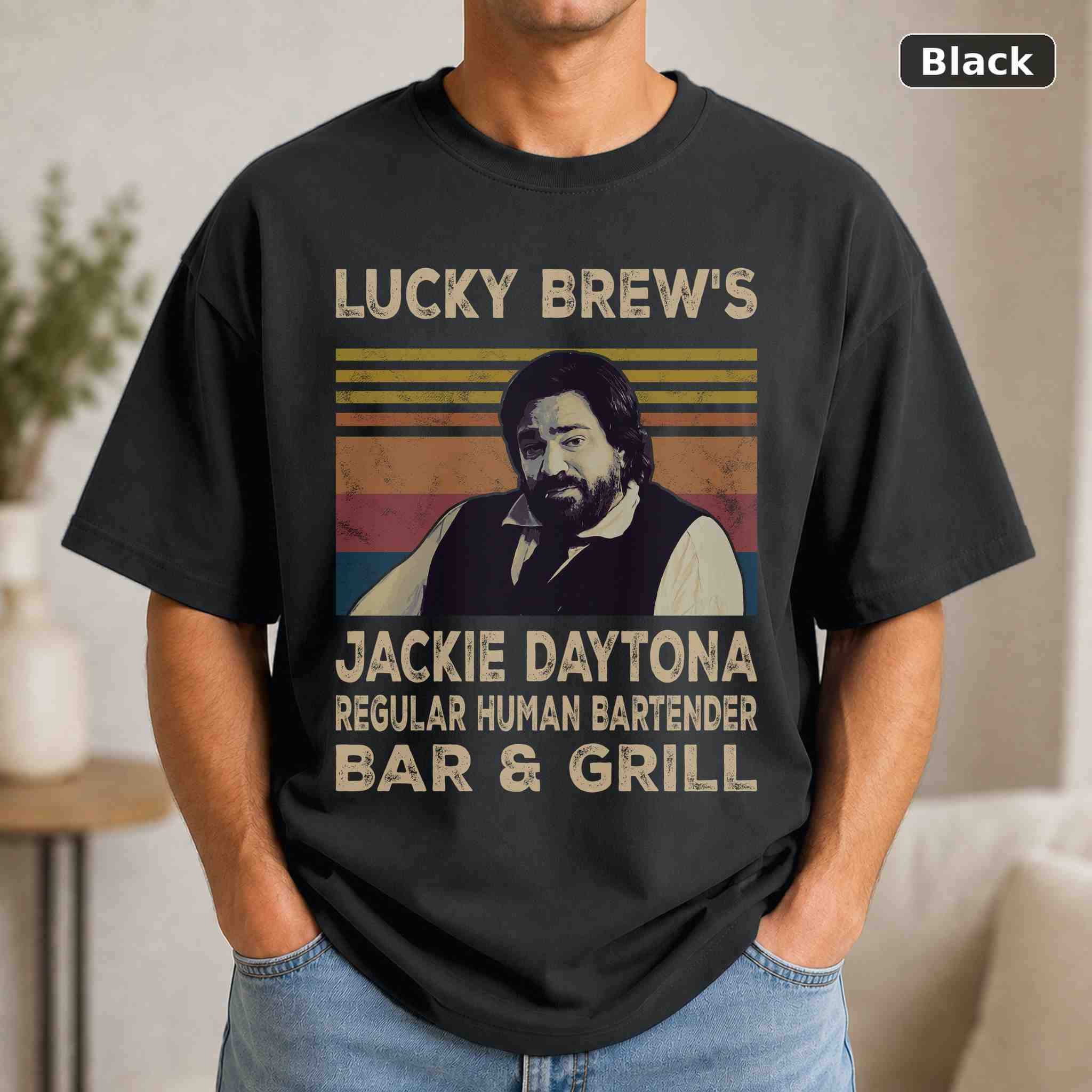 Lucky Brew’s Jackie Daytona T-Shirt, Vintage TV Comedy Graphic Tee Lucky Brew’s Jackie Daytona T-Shirt, Vintage TV Comedy Graphic Tee