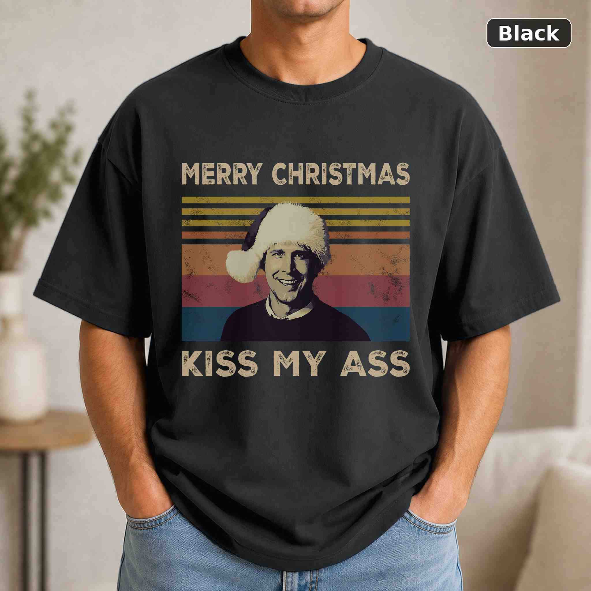 Merry Christmas Kiss My Ass T-Shirt, Vintage Movie Graphic Tee, Retro Film Fan Gift Merry Christmas Kiss My Ass T-Shirt, Vintage Movie Graphic Tee, Retro Film Fan Gift