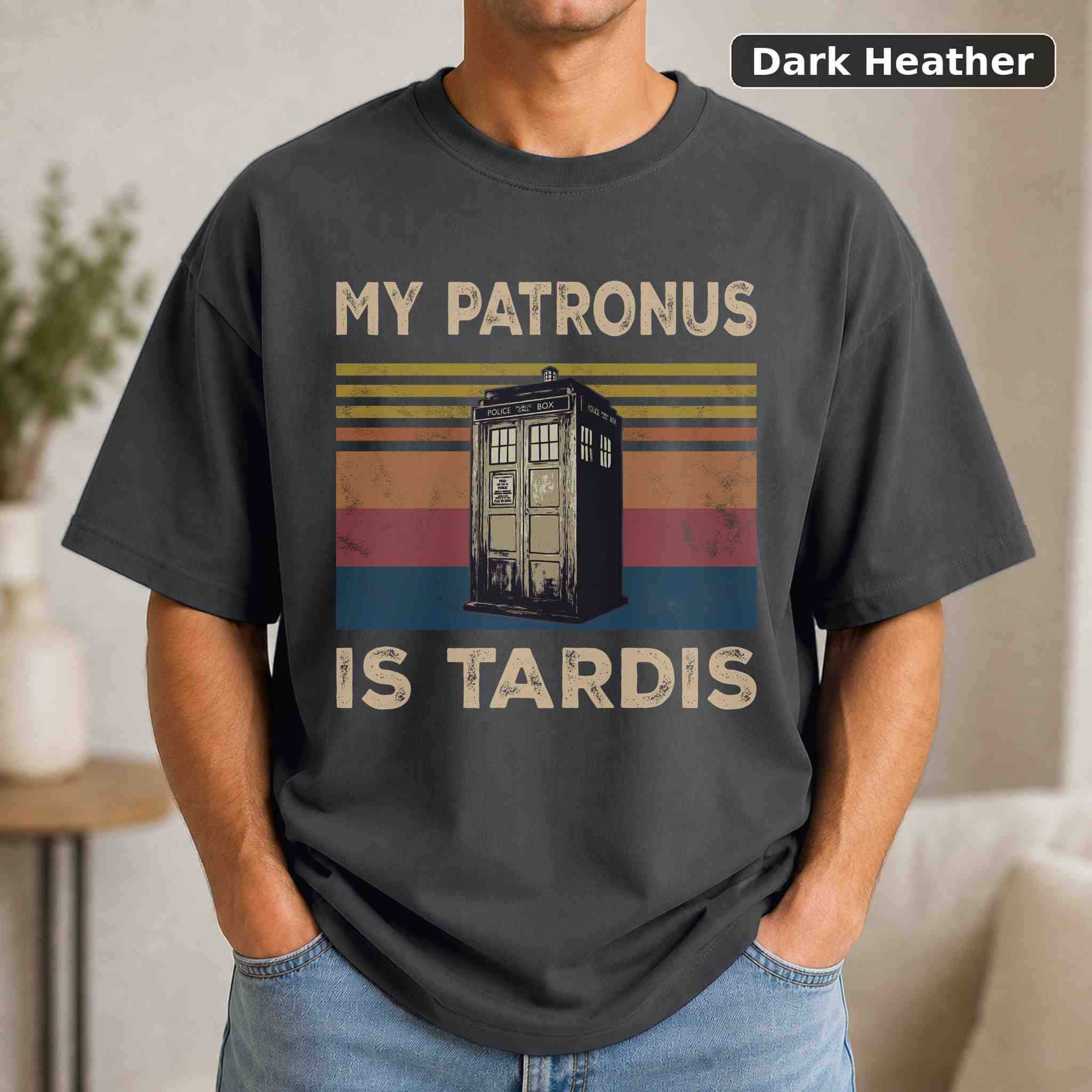 My Patronus Is Tardis T-Shirt, Vintage Movie Graphic Tee, Retro Film Fan Gift 3