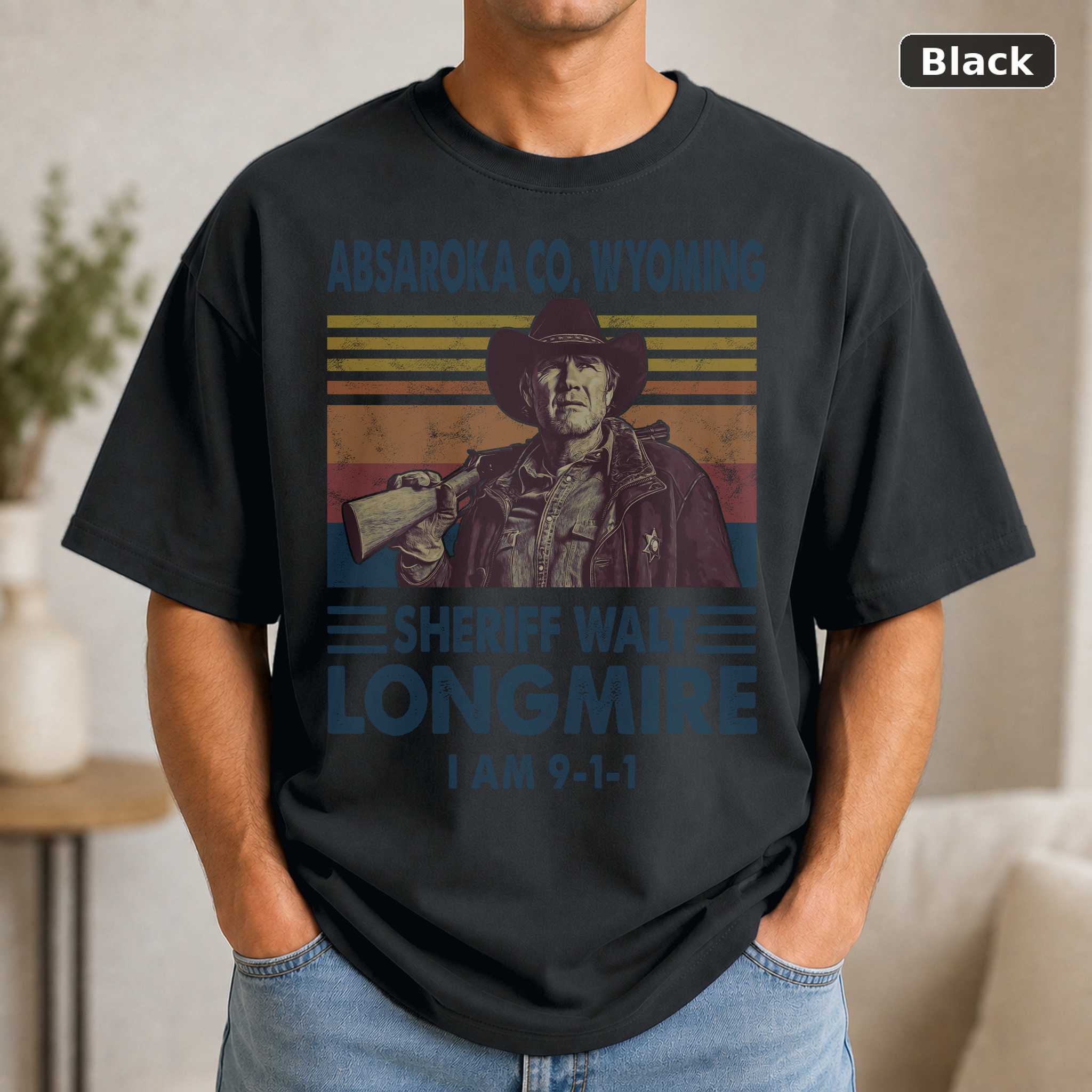 Absaroka Co Wyoming Sheriff Walt Longmire I Am 911 Vintage T – Shirt,Unisex T-Shirt
