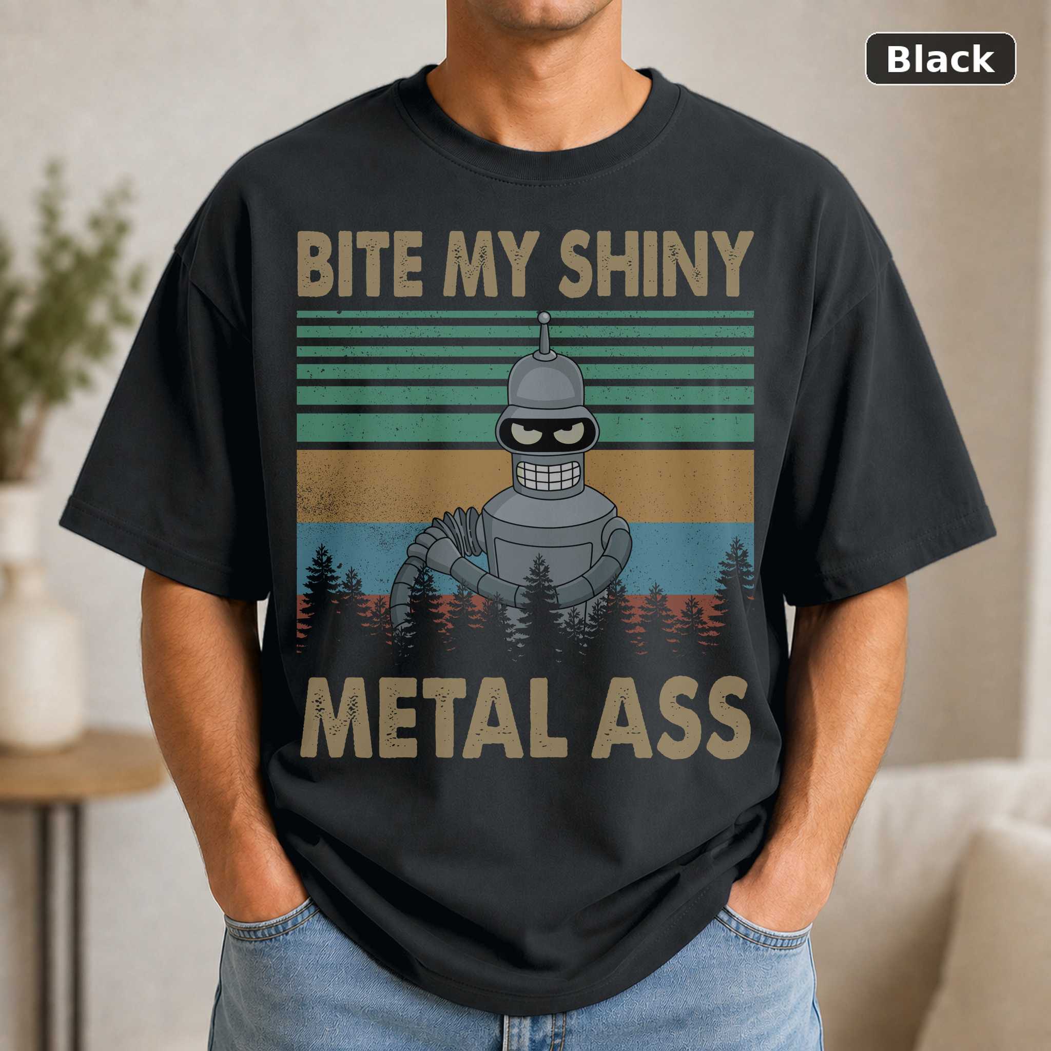 Futurama Bender Bite My Tiny Shiny Metal Ass Vintage T-Shirt, Futurama Shirt, Futurama Gift, Funny Tshirt, Gift For Him, Futurama Bender Bite My Tiny Shiny Metal Ass Vintage T-Shirt, Futurama Shirt, Futurama Gift, Funny Tshirt, Gift For Him,