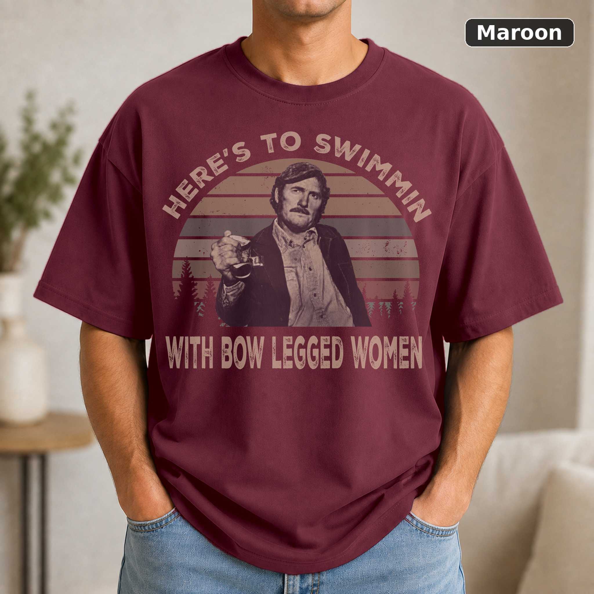Here’s To Swimmin With Bow Legged Women Vintage Retro Sunset Jaws Vintage Movie Shirt 4