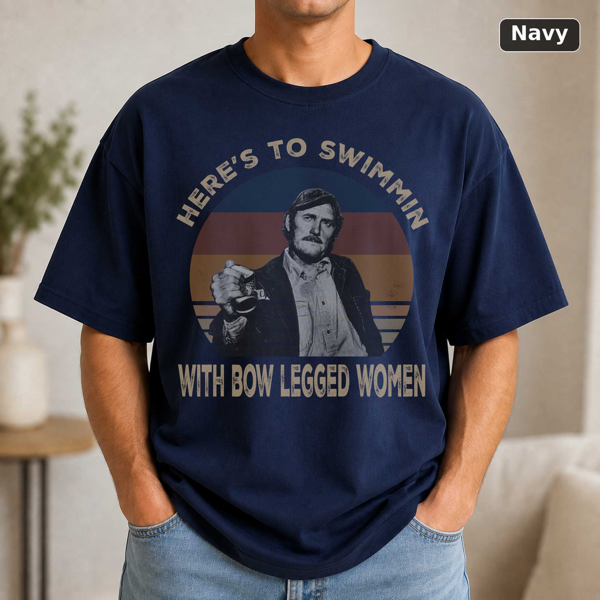 Here’s To Swimmin With Bow Legged Women Vintage Retro Sunset Jaws Vintage Movie T-Shirt 5
