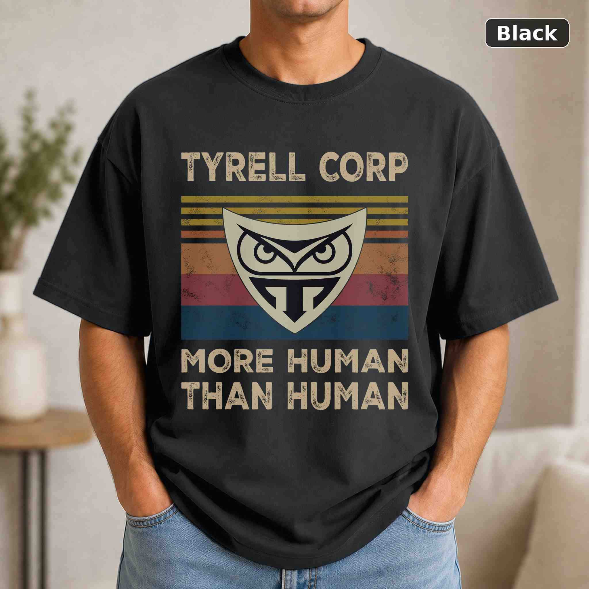 Tyrell Corp More Human Than Human T-Shirt, Blade Runner Sci-Fi Movie Graphic Tee, Sci-Fi Fan Gift Tyrell Corp More Human Than Human T-Shirt, Blade Runner Sci-Fi Movie Graphic Tee, Sci-Fi Fan Gift
