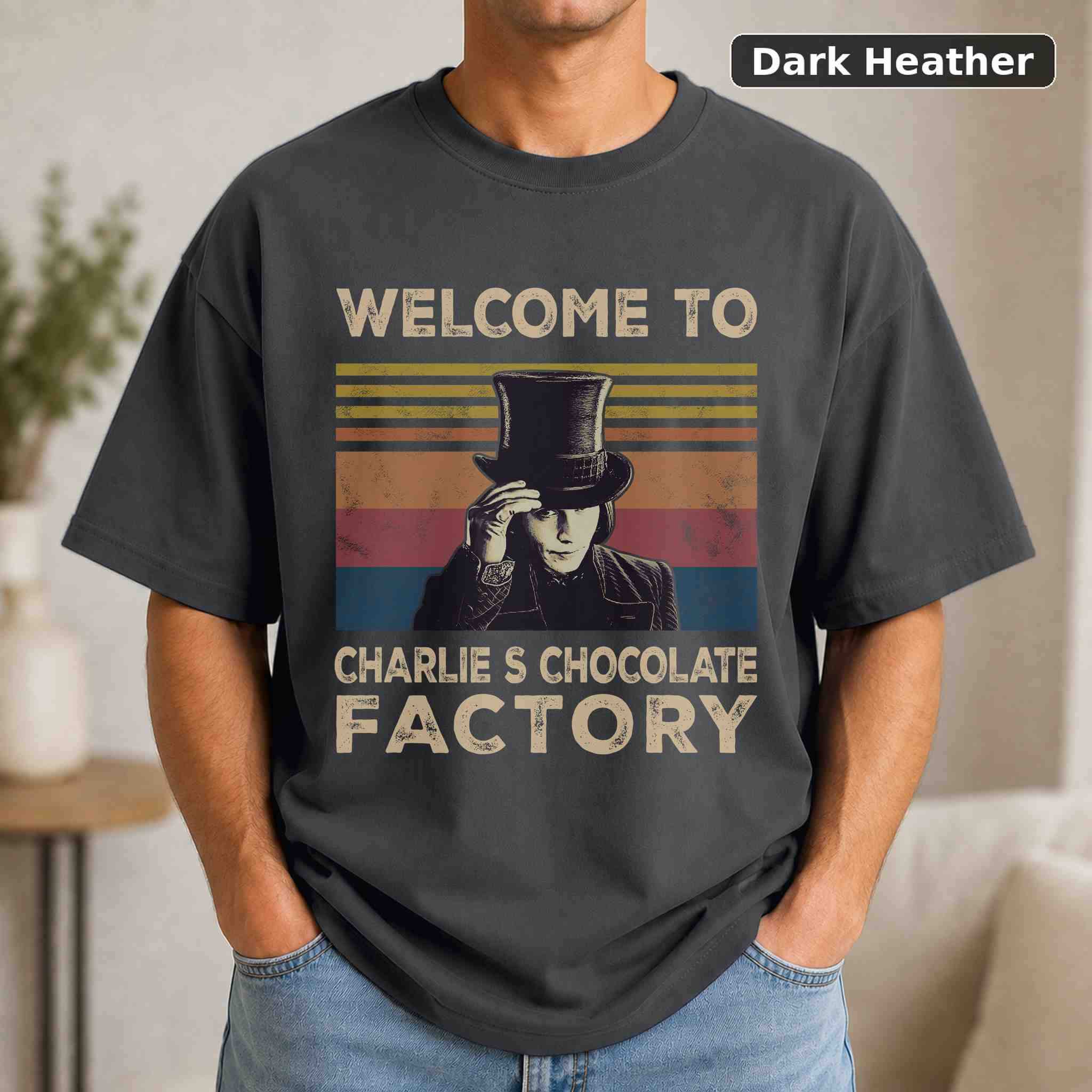Welcome To Charlie's Chocolate Factory T-Shirt, Willy Wonka Movie Graphic Tee, Classic Film Fan Gift 3