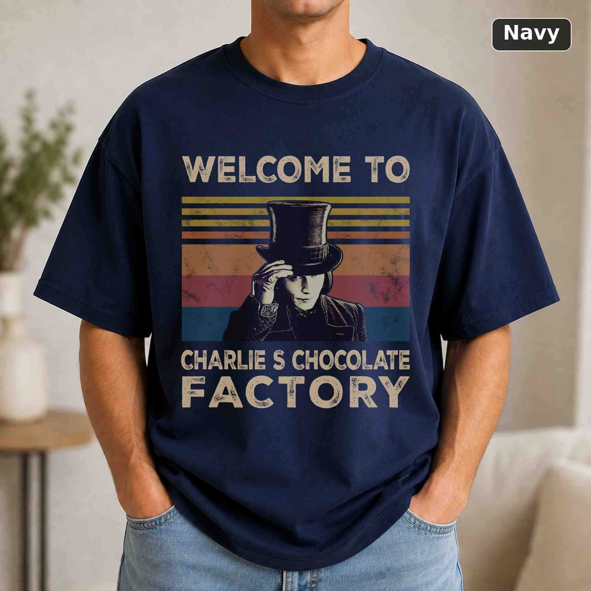 Welcome To Charlie's Chocolate Factory T-Shirt, Willy Wonka Movie Graphic Tee, Classic Film Fan Gift 4