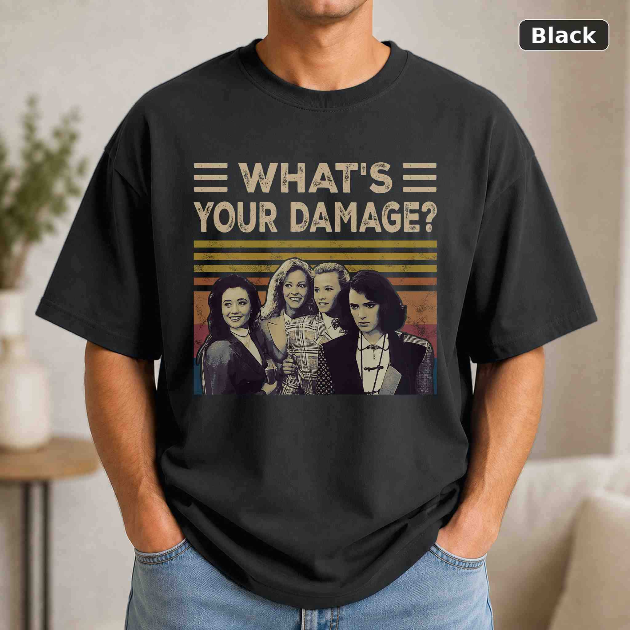 What’s Your Damage T-Shirt, Heathers Movie Graphic Tee, Classic Film Fan Gift What’s Your Damage T-Shirt, Heathers Movie Graphic Tee, Classic Film Fan Gift