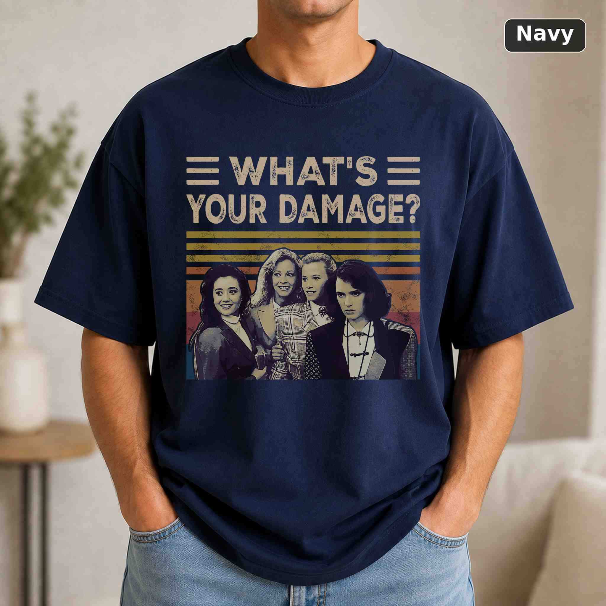 What's Your Damage T-Shirt, Heathers Movie Graphic Tee, Classic Film Fan Gift 4