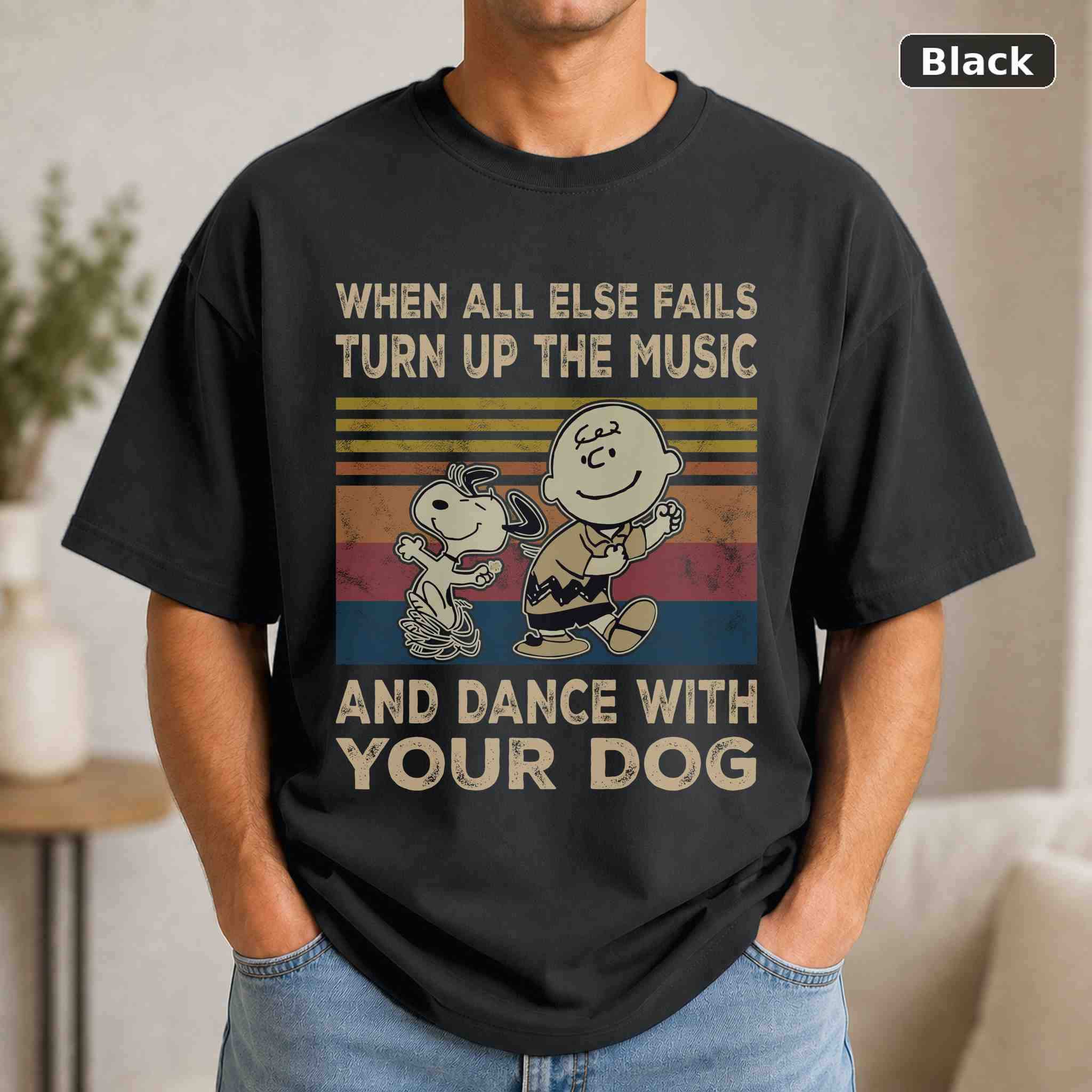 Dance With Your Dog Snoopy and Charlie Brown T-Shirt, Vintage Movie Quote Graphic Tee, Classic Film Fan Gift