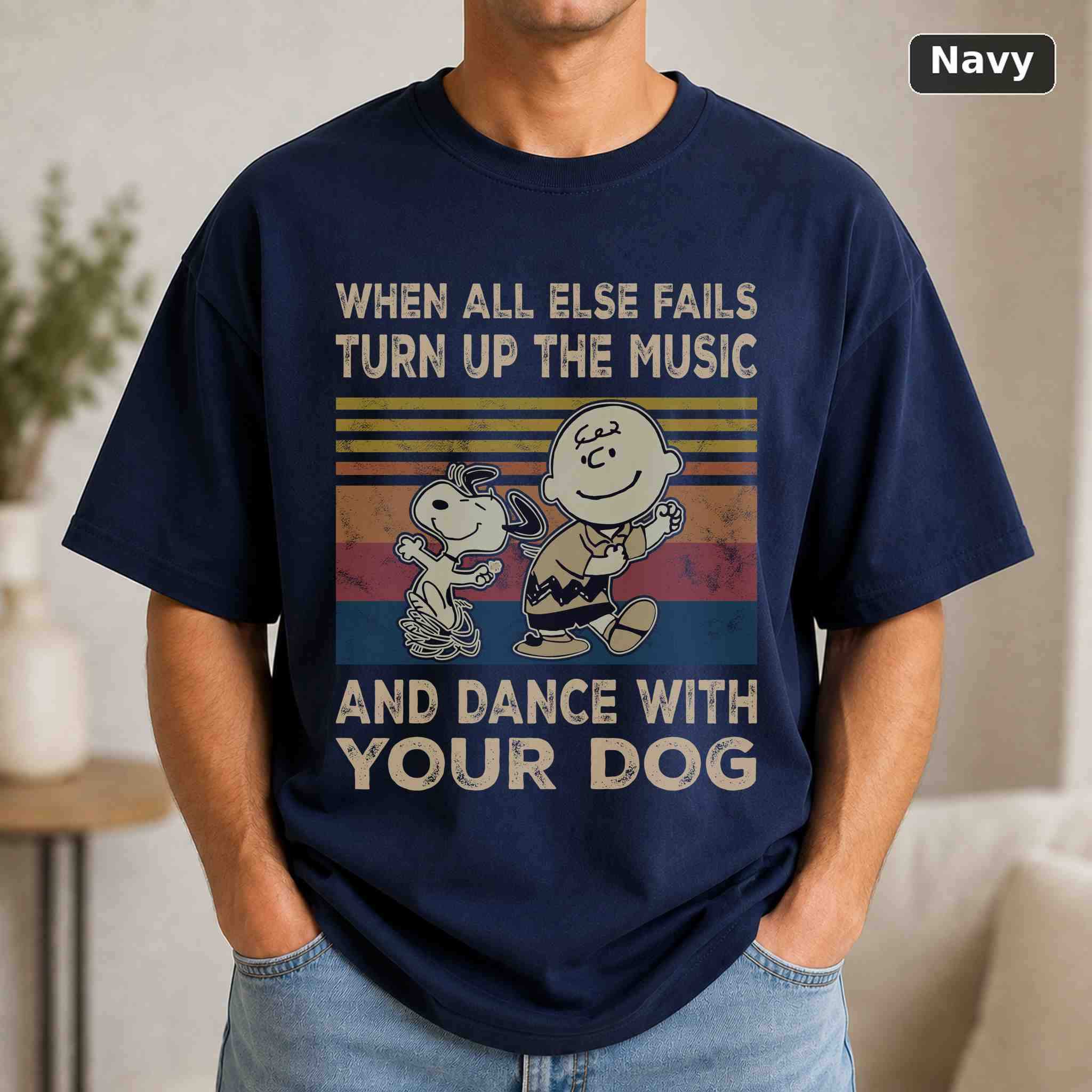 Dance With Your Dog Snoopy and Charlie Brown T-Shirt, Vintage Movie Quote Graphic Tee, Classic Film Fan Gift 4