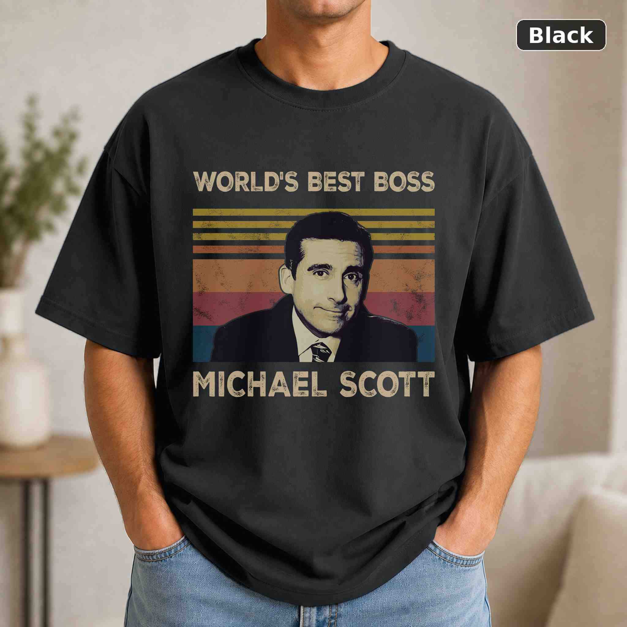 World’s Best Boss Michael Scott T-Shirt, The Office TV Show Graphic Tee, TV Fan Gift