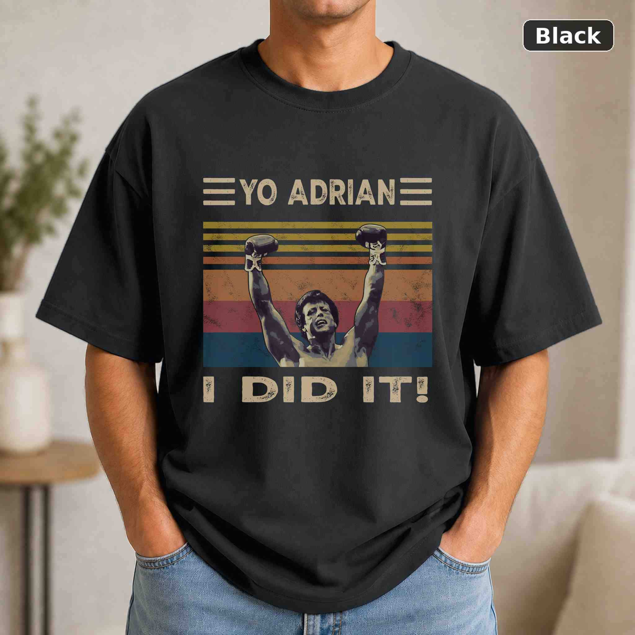 Yo Adrian I Did It T-Shirt, Rocky Sports Movie Graphic Tee, Sports Film Fan Gift