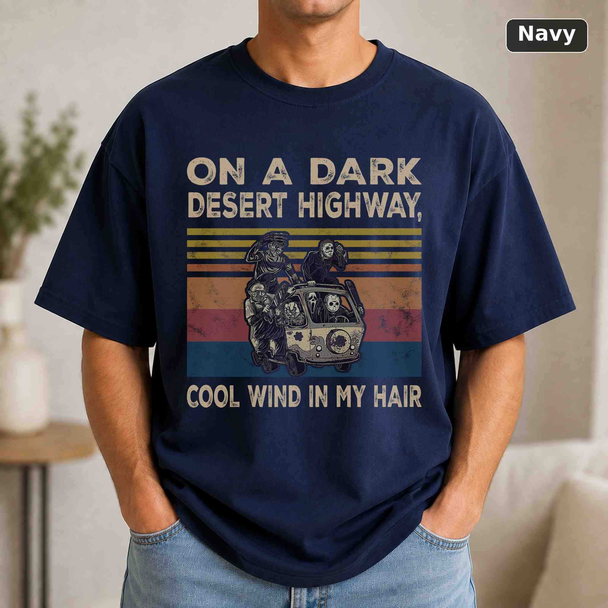 On A Dark Desert Highway T-Shirt, Vintage Movie Quote Graphic Tee, Classic Film Fan Gift 4