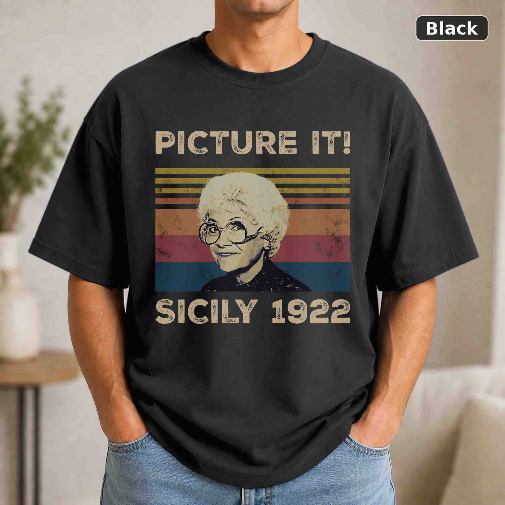 Picture It! Sicily 192 T-Shirt, Vintage Movie Quote Graphic Tee, Classic Film Fan Gift Picture It! Sicily 192 T-Shirt, Vintage Movie Quote Graphic Tee, Classic Film Fan Gift