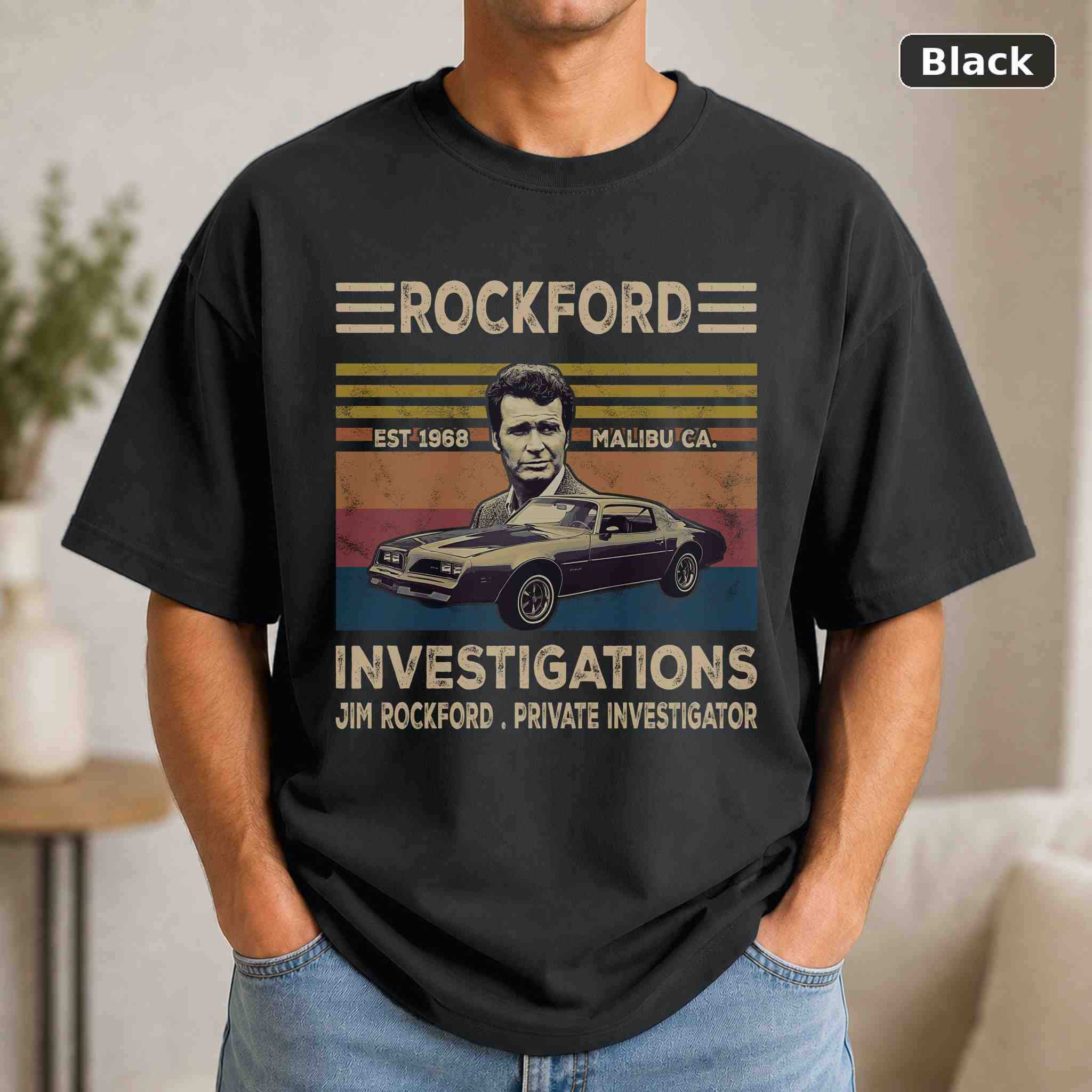 Rockford Investigations T-Shirt, Vintage Movie Quote Graphic Tee, Classic Film Fan Gift Rockford Investigations T-Shirt, Vintage Movie Quote Graphic Tee, Classic Film Fan Gift