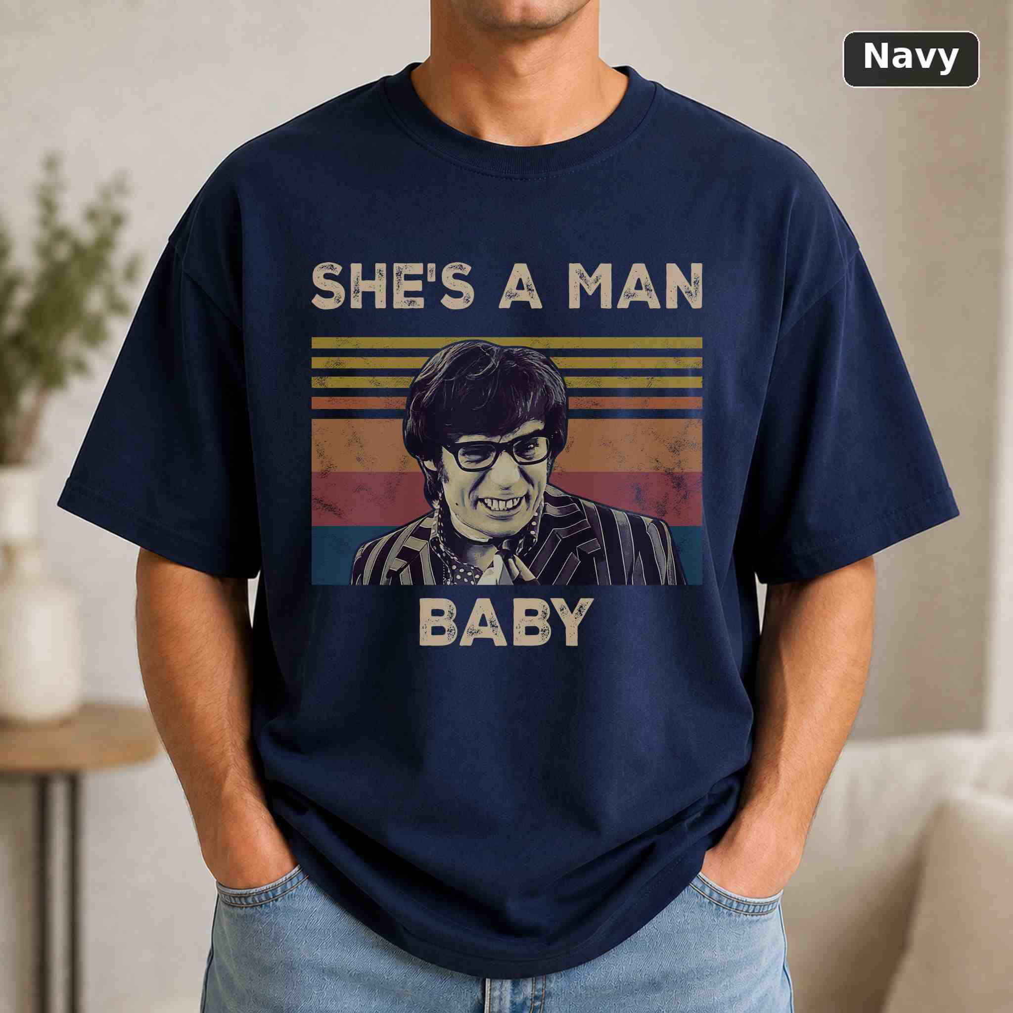 She's A Man Baby T-Shirt, Vintage Movie Quote Graphic Tee, Classic Film Fan Gift 4