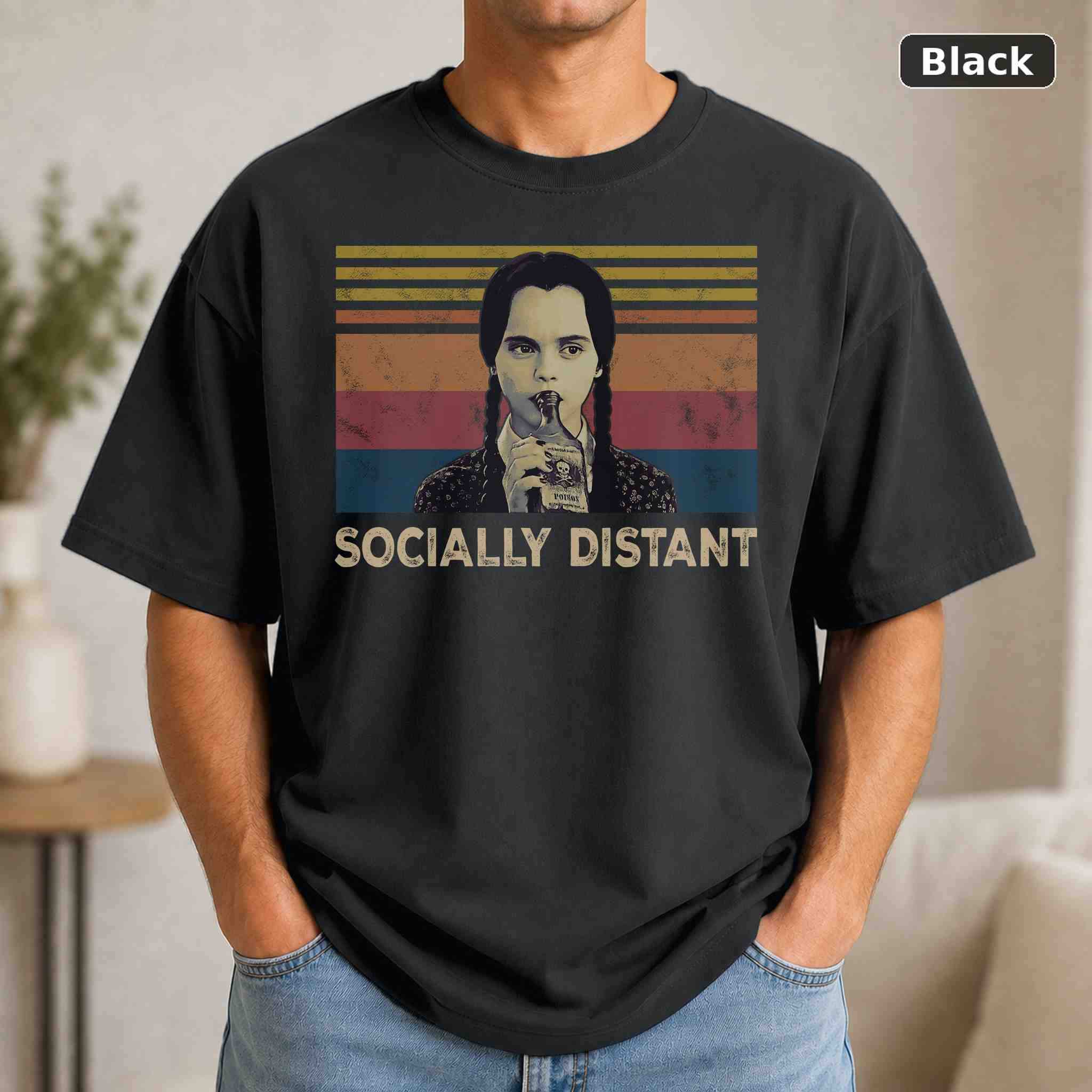 Socially Distant Shirt T-Shirt, Vintage Movie Quote Graphic Tee, Classic Film Fan Gift Socially Distant Shirt T-Shirt, Vintage Movie Quote Graphic Tee, Classic Film Fan Gift