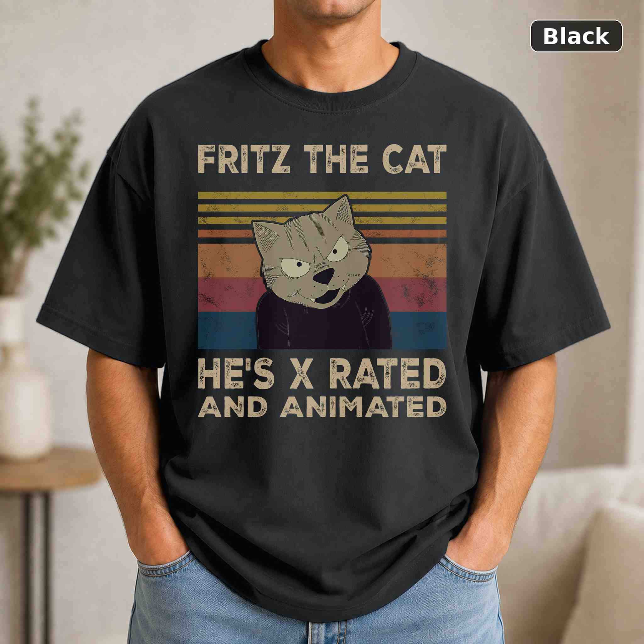 Fritz The Cat He’s X Rated And Animated T-Shirt, Vintage Movie Graphic Tee, Retro Film Fan Gift Fritz The Cat He’s X Rated And Animated T-Shirt, Vintage Movie Graphic Tee, Retro Film Fan Gift