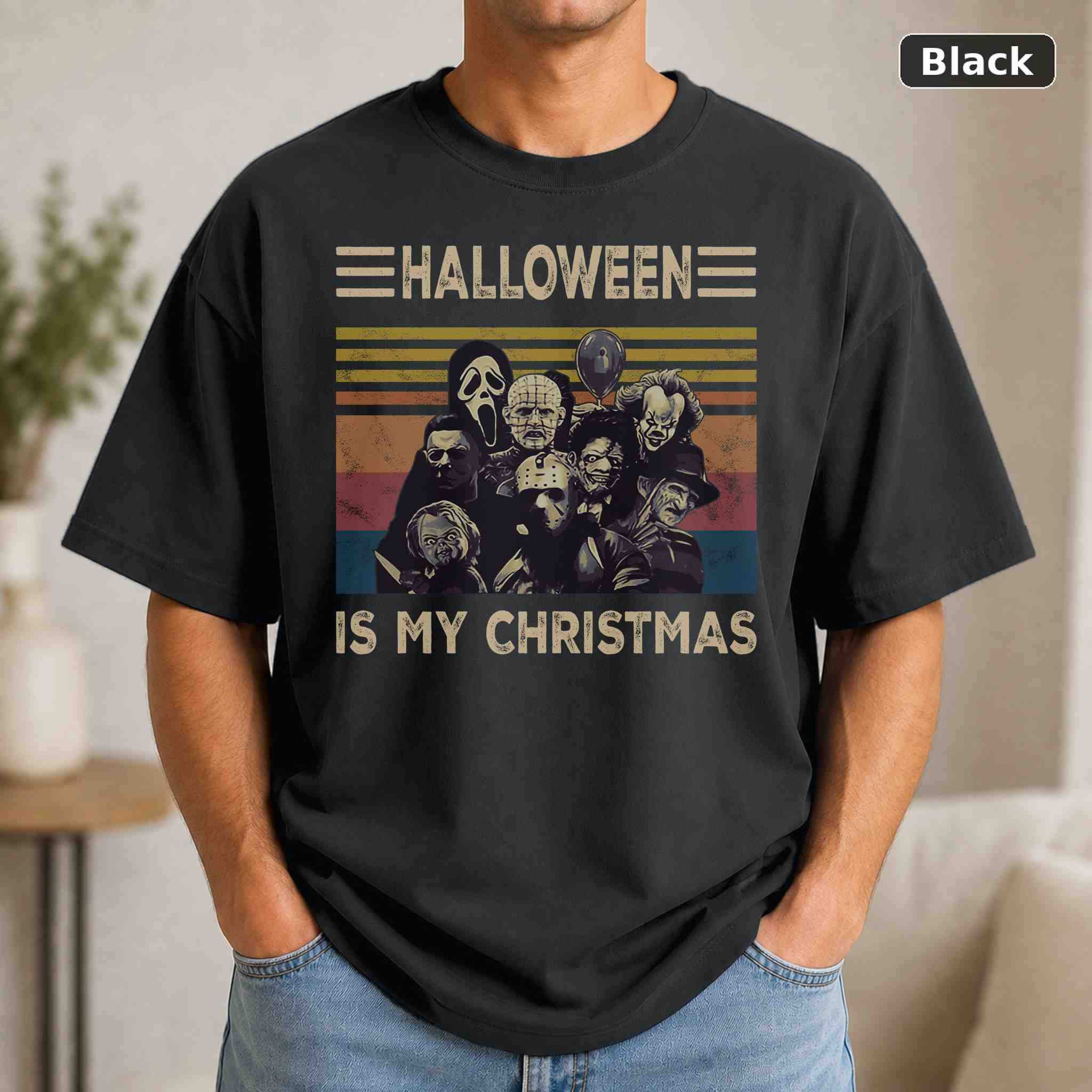 Halloween Is My Christmas Horror T-Shirt, Vintage Movie Graphic Tee, Retro Film Fan Gift
