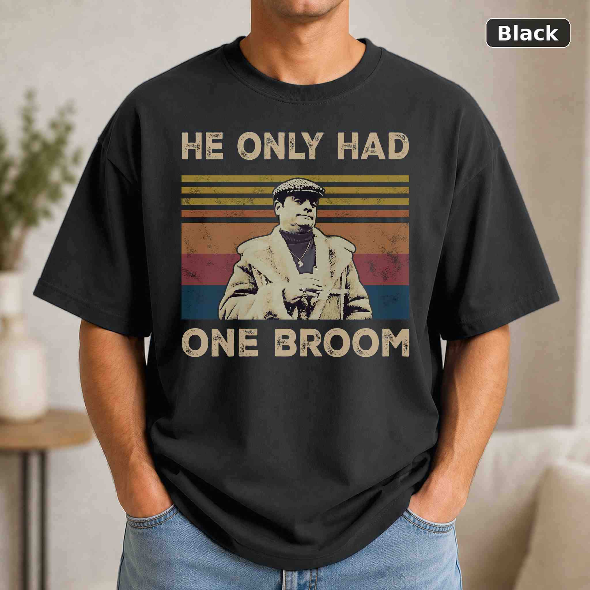 He Only Had One Broom T-Shirt, Vintage Movie Graphic Tee, Retro Film Fan Gift