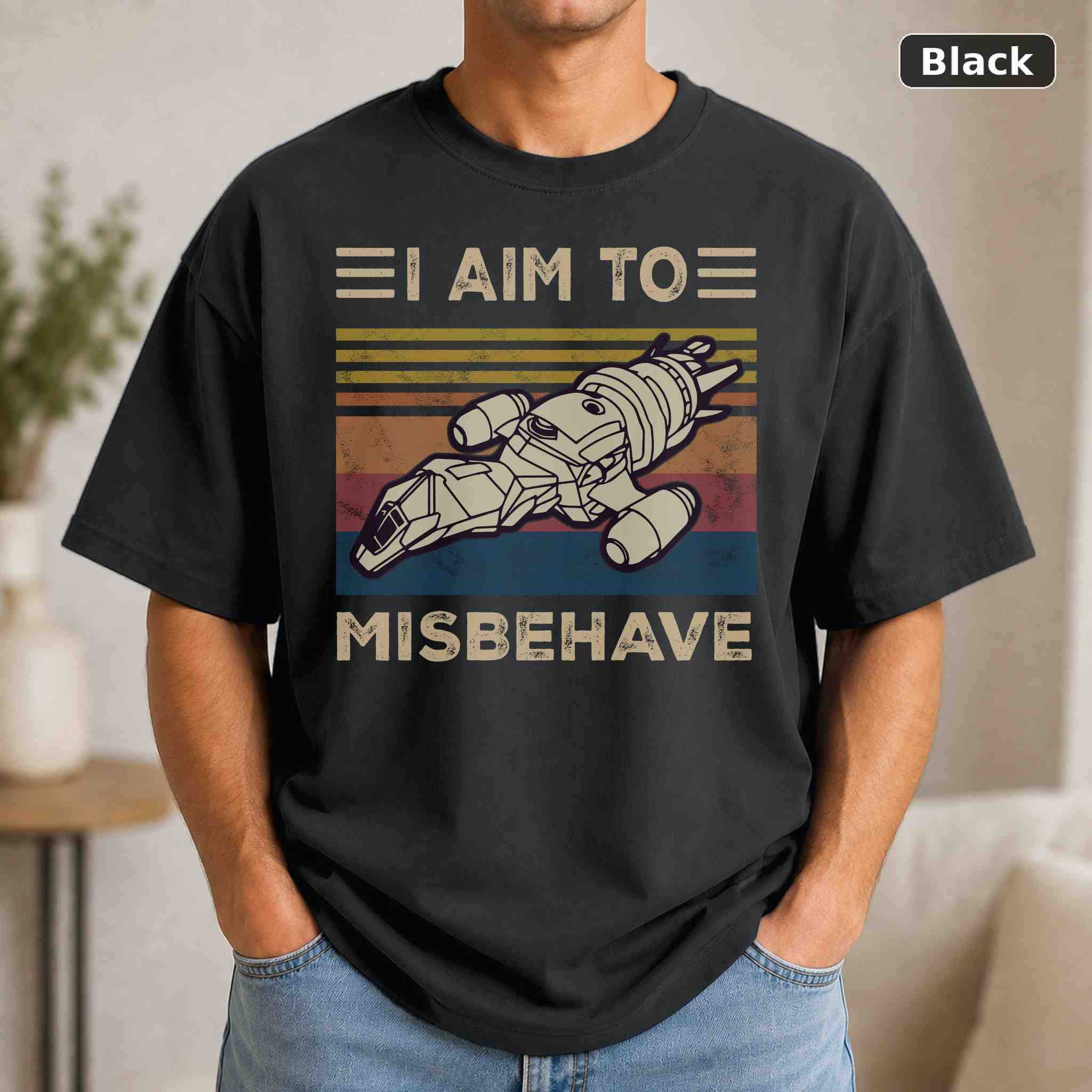 I Aim To Misbehave T-Shirt, Vintage Movie Graphic Tee, Retro Film Fan Gift I Aim To Misbehave T-Shirt, Vintage Movie Graphic Tee, Retro Film Fan Gift