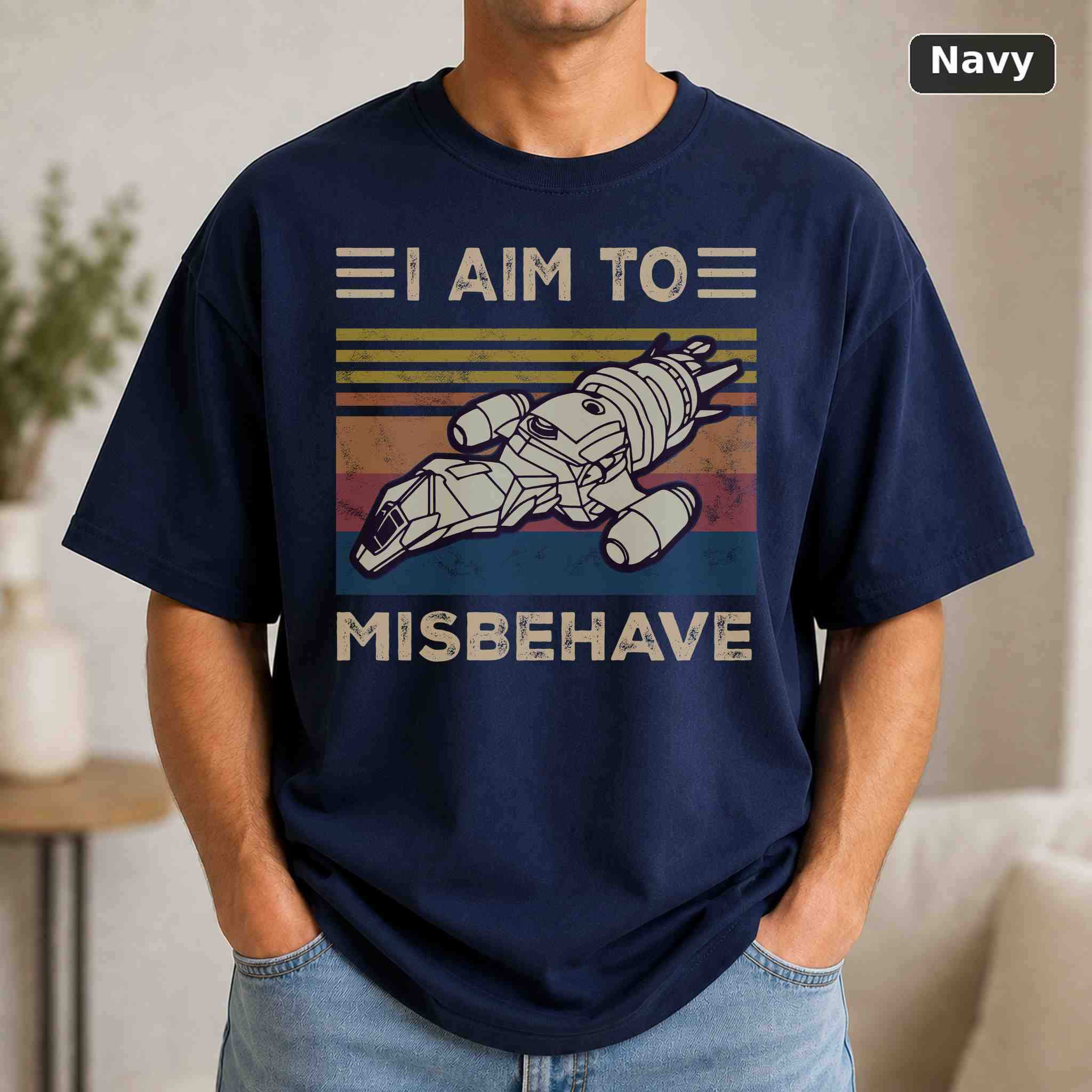 I Aim To Misbehave T-Shirt, Vintage Movie Graphic Tee, Retro Film Fan Gift 4