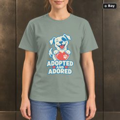 Adopted and Adored Rescue Dog T-Shirt, Colorful Pet Lover Graphic Adopted and Adored Rescue Dog T-Shirt, Colorful Pet Lover Graphic
