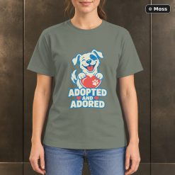 Adopted and Adored Rescue Dog T-Shirt, Colorful Pet Lover Graphic 8
