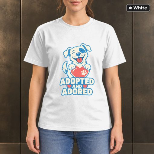 Adopted and Adored Rescue Dog T-Shirt, Colorful Pet Lover Graphic 6