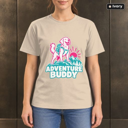 Adventure Buddy Dog T-Shirt, Colorful Outdoor Pet Graphic 2