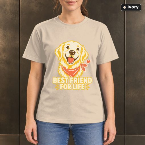 Best Friend for Life T-Shirt, Golden Retriever Dog Graphic 2