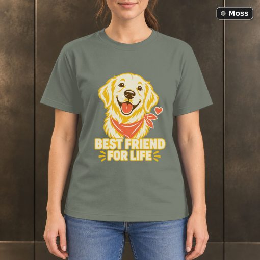 Best Friend for Life T-Shirt, Golden Retriever Dog Graphic 3
