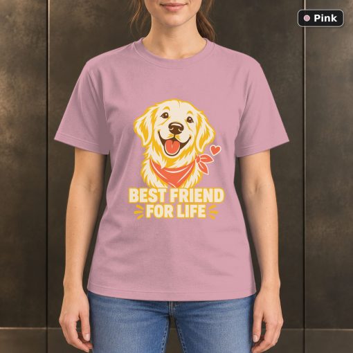 Best Friend for Life T-Shirt, Golden Retriever Dog Graphic 4