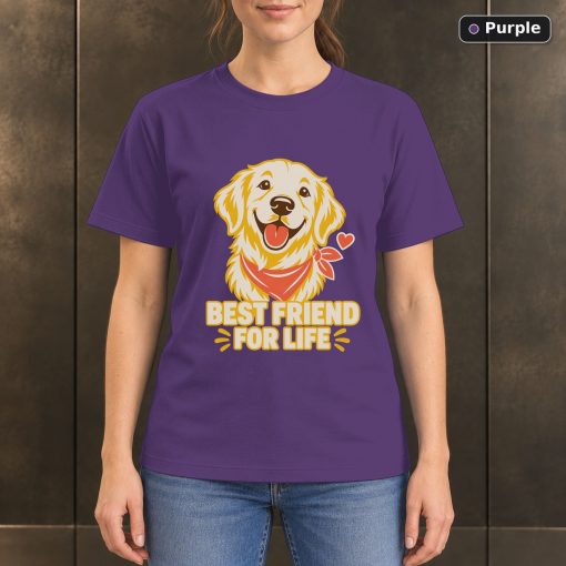 Best Friend for Life T-Shirt, Golden Retriever Dog Graphic 5