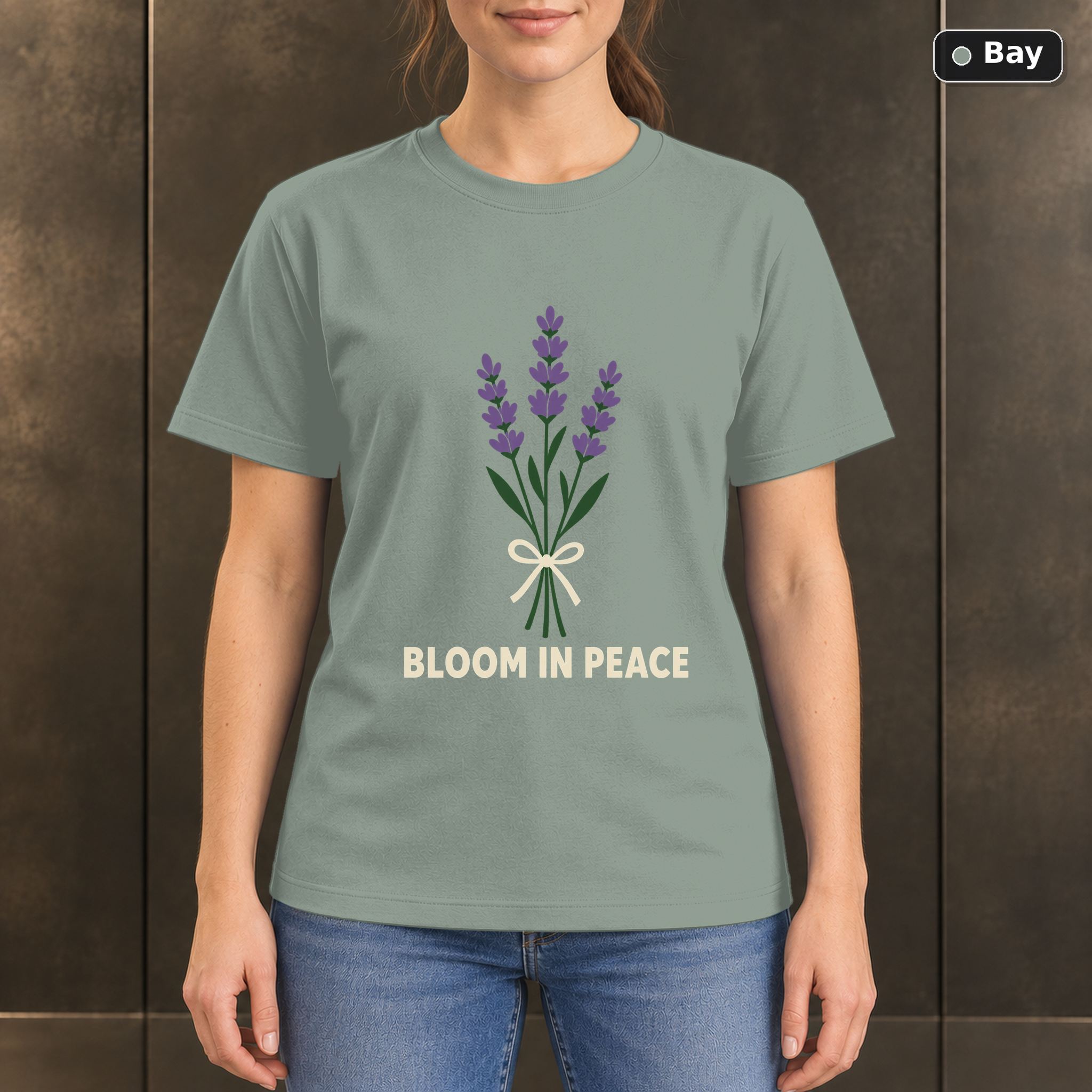 Bloom in Peace Lavender T-Shirt, Minimalist Botanical Graphic Bloom in Peace Lavender T-Shirt, Minimalist Botanical Graphic
