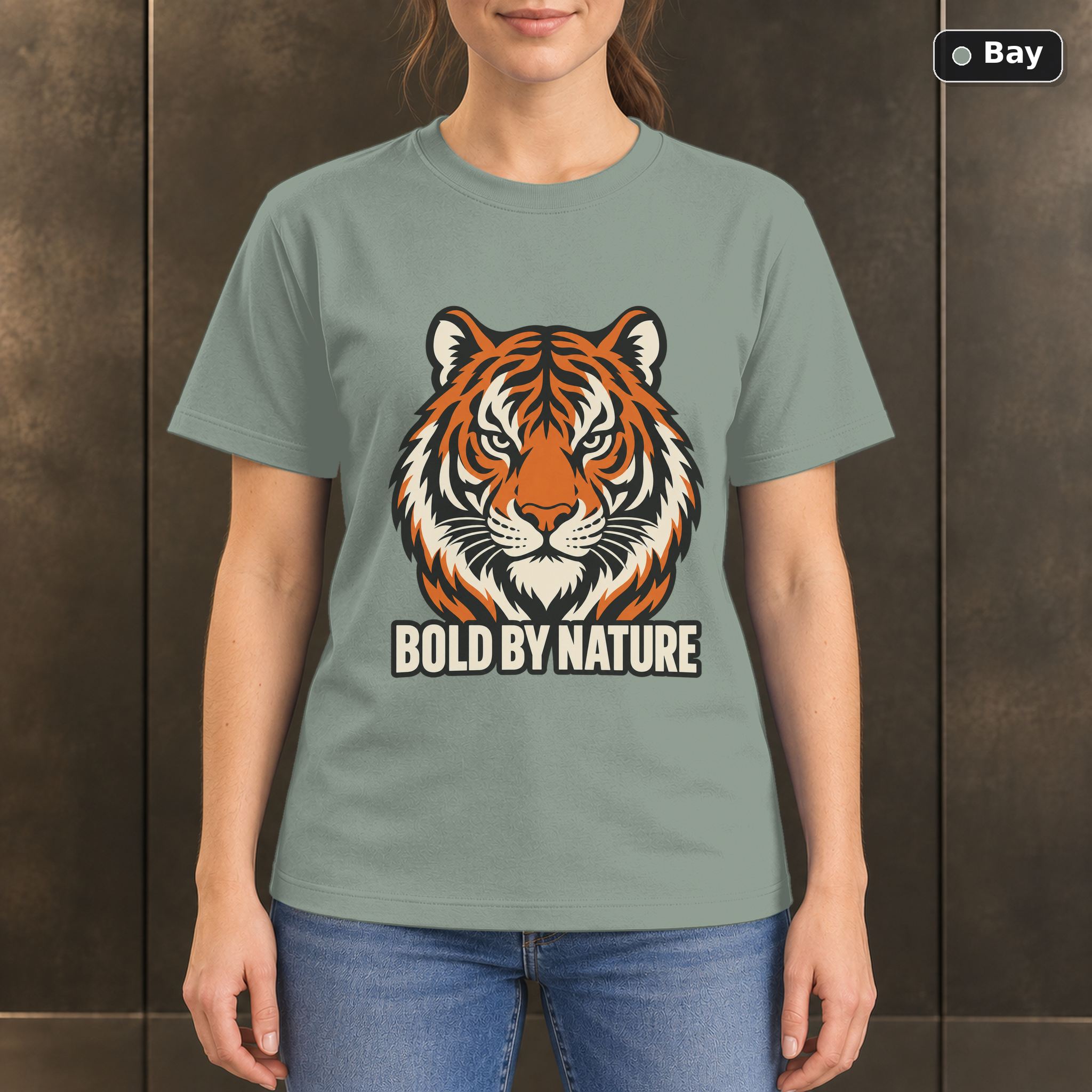 Bold by Nature Tiger T-Shirt, Minimalist Wildlife Graphic Bold by Nature Tiger T-Shirt, Minimalist Wildlife Graphic