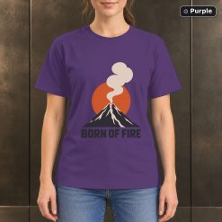 Born of Fire Volcano T-Shirt, Minimalist Mountain Nature Graphic 10