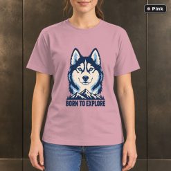 Born to Explore Husky T-Shirt, Minimalist Mountain Dog Graphic 9