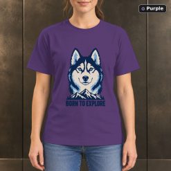 Born to Explore Husky T-Shirt, Minimalist Mountain Dog Graphic 10