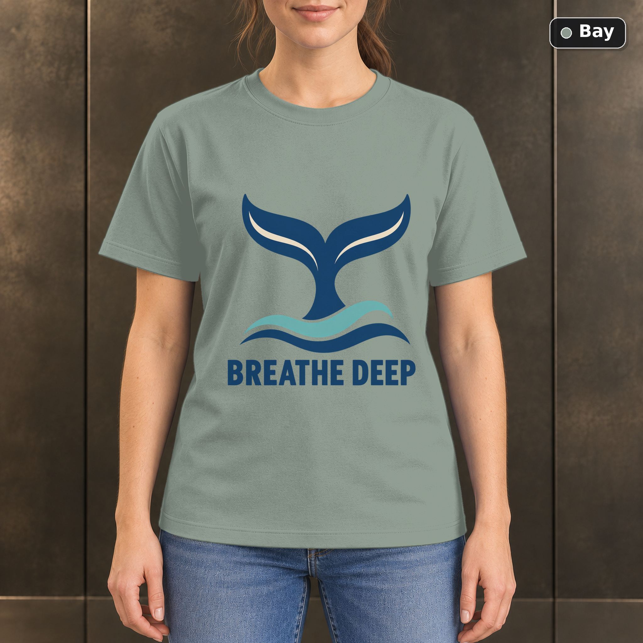 Breathe Deep Whale Tail T-Shirt, Minimalist Ocean Nature Graphic Breathe Deep Whale Tail T-Shirt, Minimalist Ocean Nature Graphic