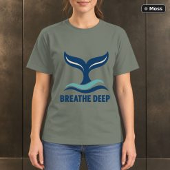 Breathe Deep Whale Tail T-Shirt, Minimalist Ocean Nature Graphic 8