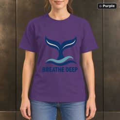 Breathe Deep Whale Tail T-Shirt, Minimalist Ocean Nature Graphic 10