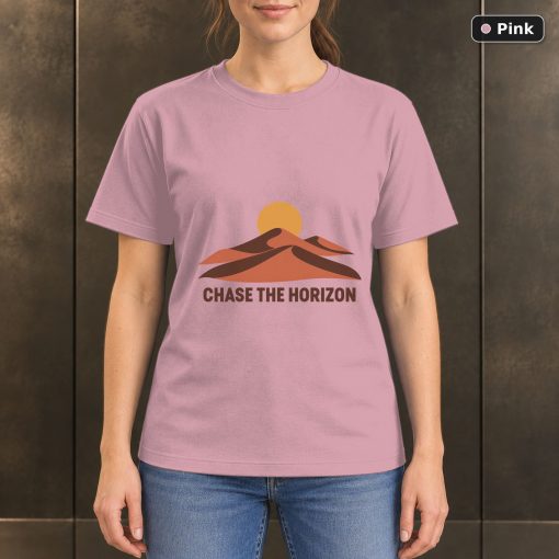 Chase the Horizon Desert T-Shirt, Minimalist Dune Nature Graphic 4